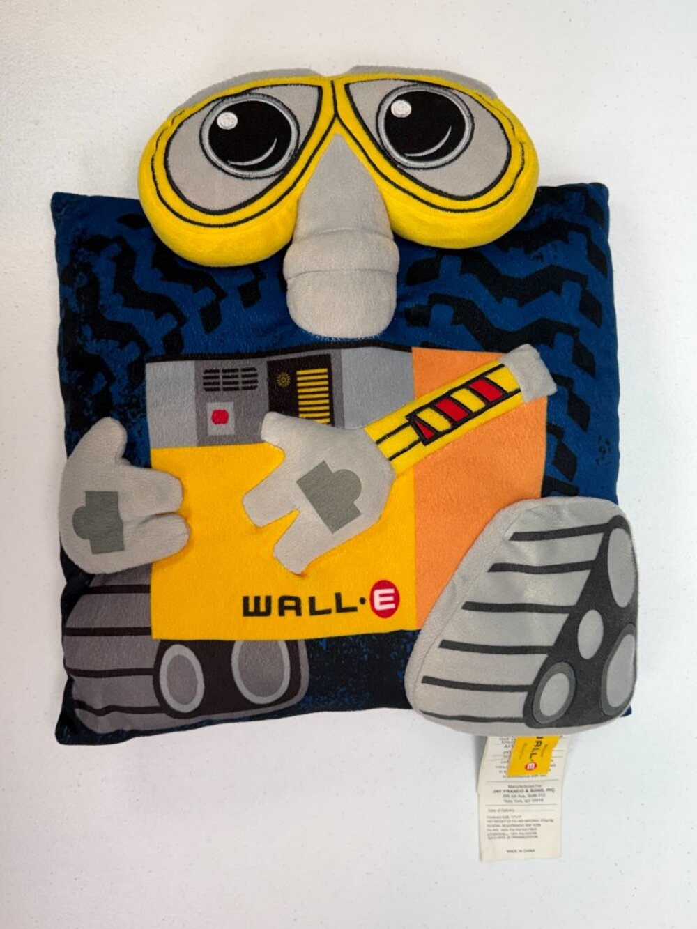 Disney Pixar WALL-E 3D Plush Decorative Pillow 13x13 J Franco